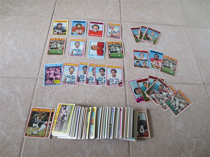(235) 1972 Topps Football cards with Hall of Famers and stars