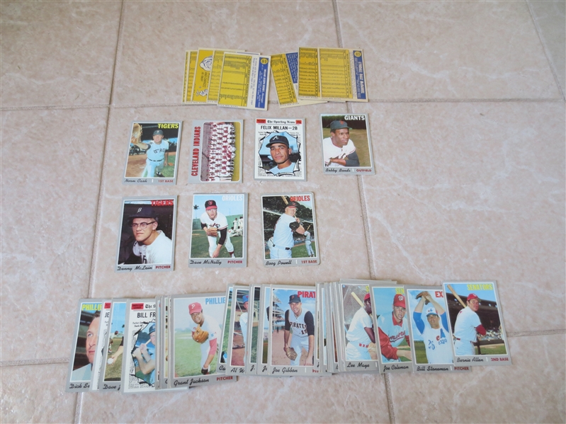 (85) 1970 Topps baseball cards with stars