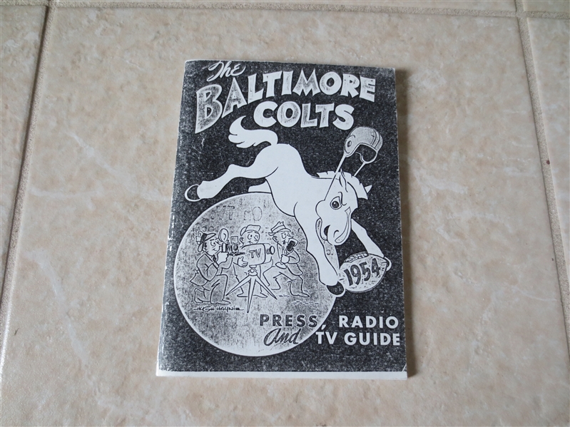 1954 Baltimore Colts football media guide  RARE