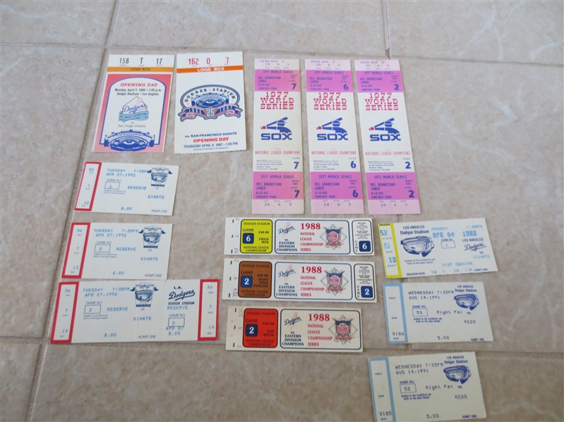 (14) Los Angeles Dodgers NLCS , Opening Day, and Phantom World Series tickets