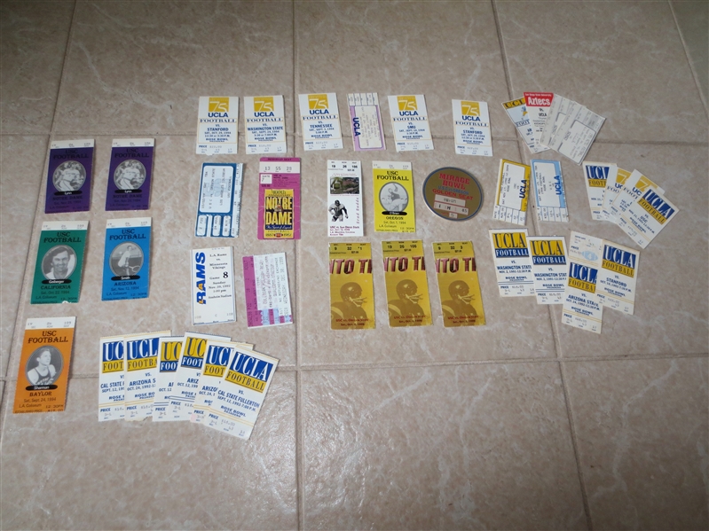 (40) 1980's-90's College Football ticket stubs including Mirage Bowl in Tokyo Japan
