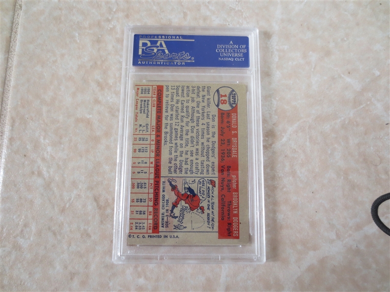 1957 Topps Don Drysdale PSA 4 vg-ex rookie baseball card #18
