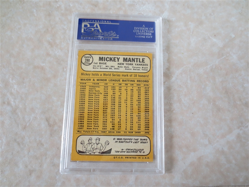 1968 Topps Mickey Mantle PSA 4 vg-ex baseball card #280 affordable