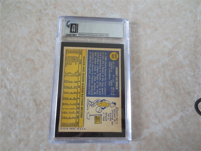 1970 Topps Johnny Bench GAI 7 near mint baseball card #660