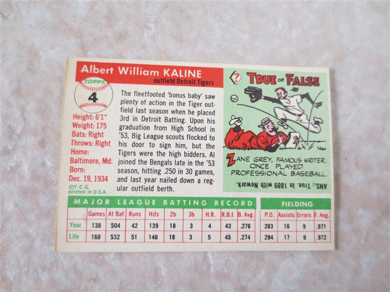 1955 Topps Al Kaline baseball card in super condition #4
