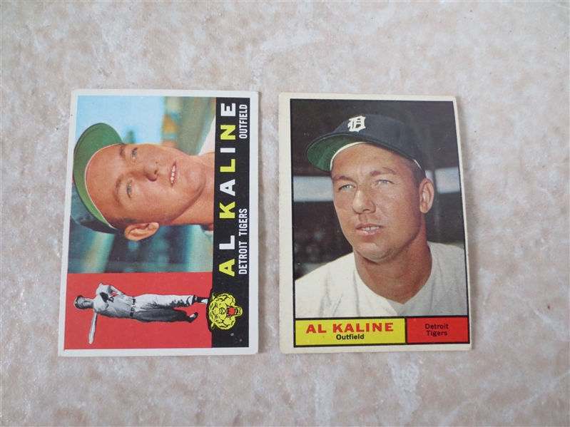 1960 and 1961 Topps Al Kaline baseball cards Hall of Famer