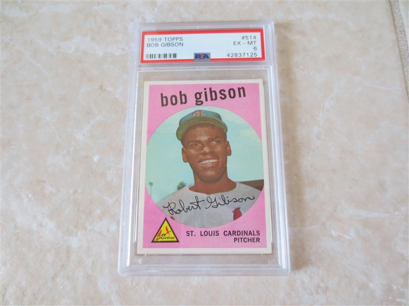 1959 Topps Bob Gibson rookie PSA 6 ex-mt baseball card #514