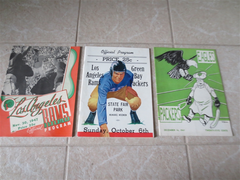 (3) Green Bay Packer Programs from 1946 and 1947