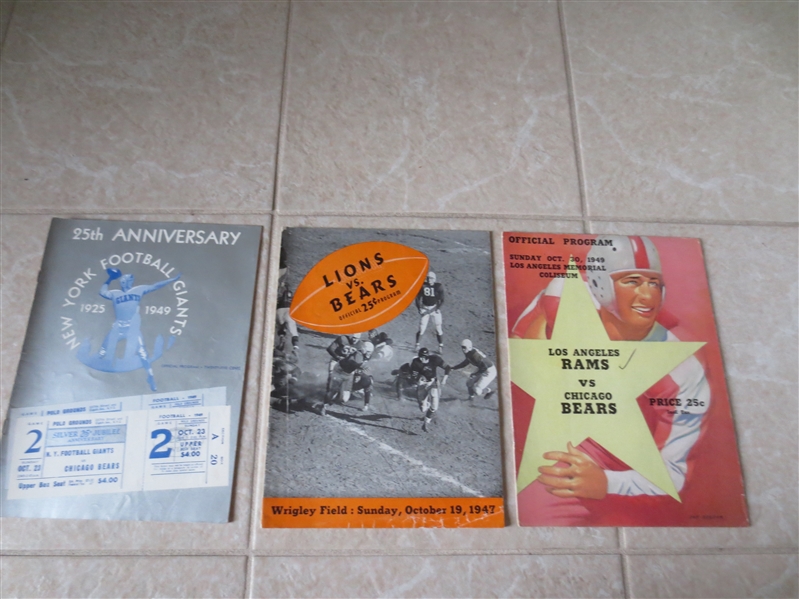 (3) Chicago Bears programs from 1947 and 1949