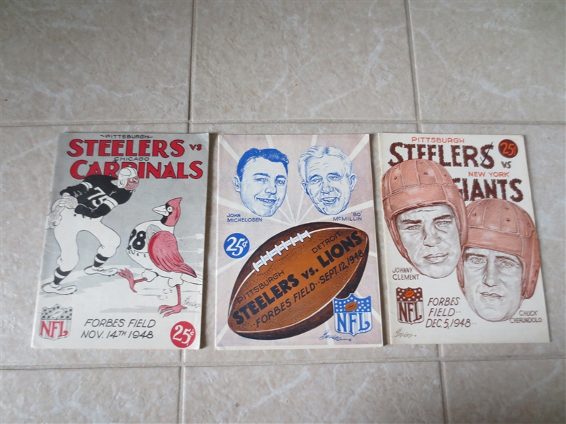 (3) 1948 Pittsburgh Steeler football programs