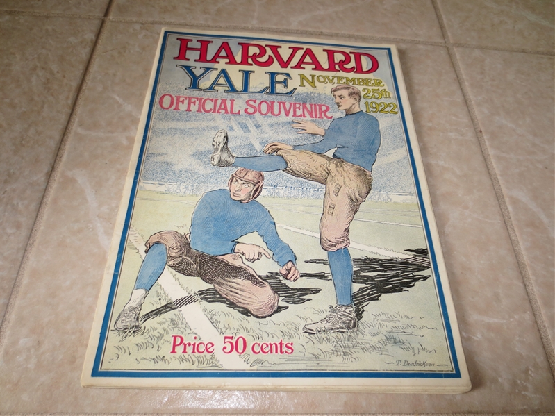 1922 Harvard at Yale football program