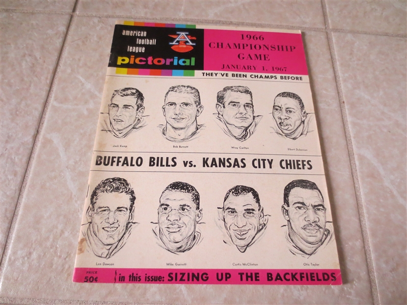 1966 AFL Championship Football program Kansas City Chiefs at Buffalo Bills