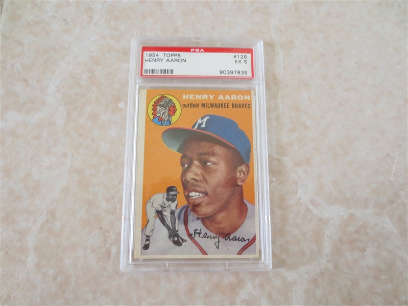 1954 Topps Hank Aaron PSA 5 EX rookie baseball card #128  SMR is $2200