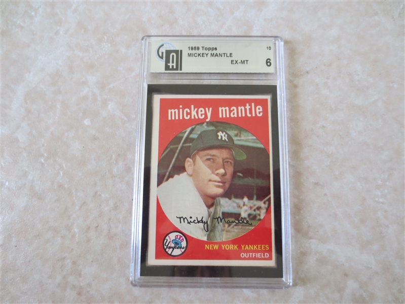 1959 Topps Mickey Mantle GAI 6 ex-mt baseball card #10