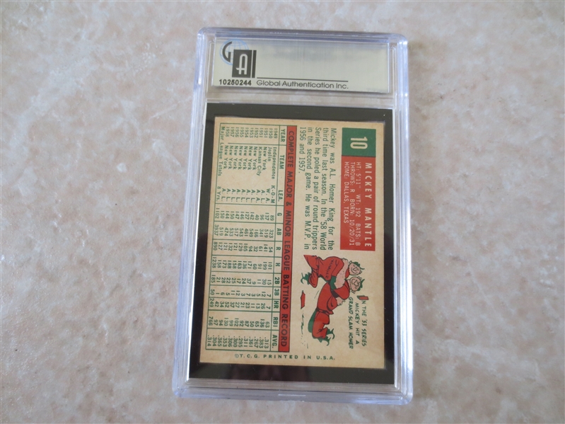 1959 Topps Mickey Mantle GAI 6 ex-mt baseball card #10