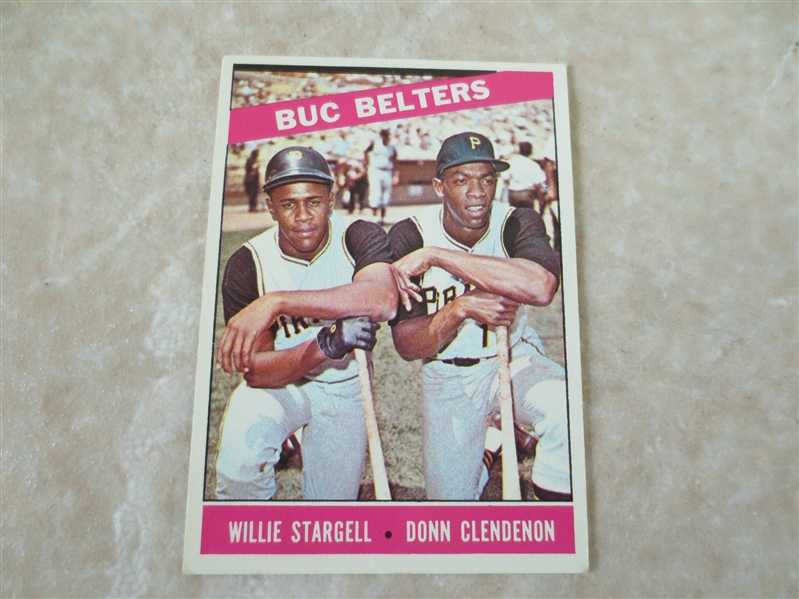 1966 Topps Buc Belters Willie Stargell and Donn Clendenon baseball card #99