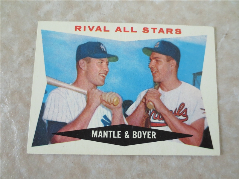 1960 Topps Rival All Stars Mickey Mantle and Ken Boyer baseball card #160 in very nice condition 