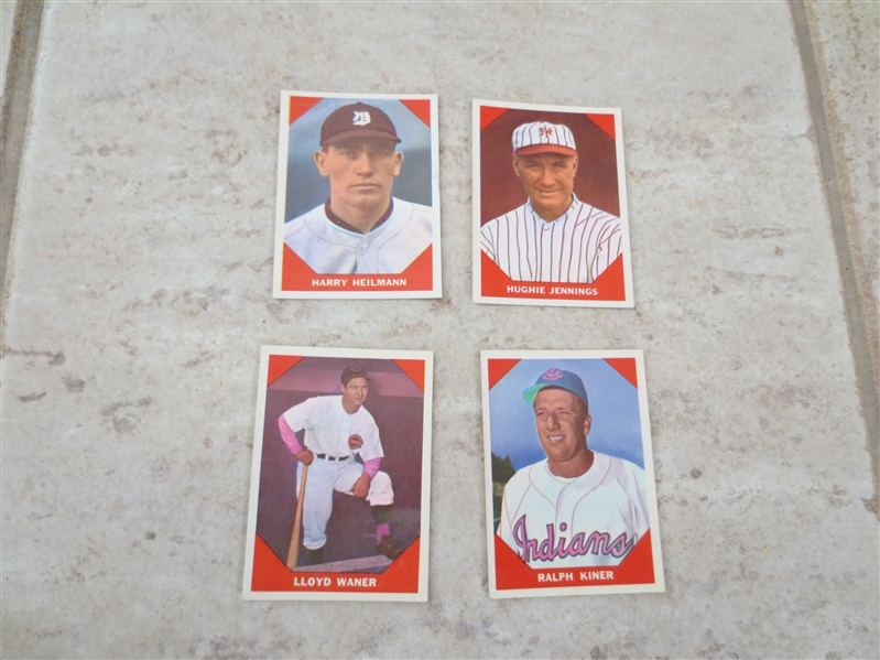 (4) 1960 Fleer Greats Hall of Famer baseball cards in great shape!