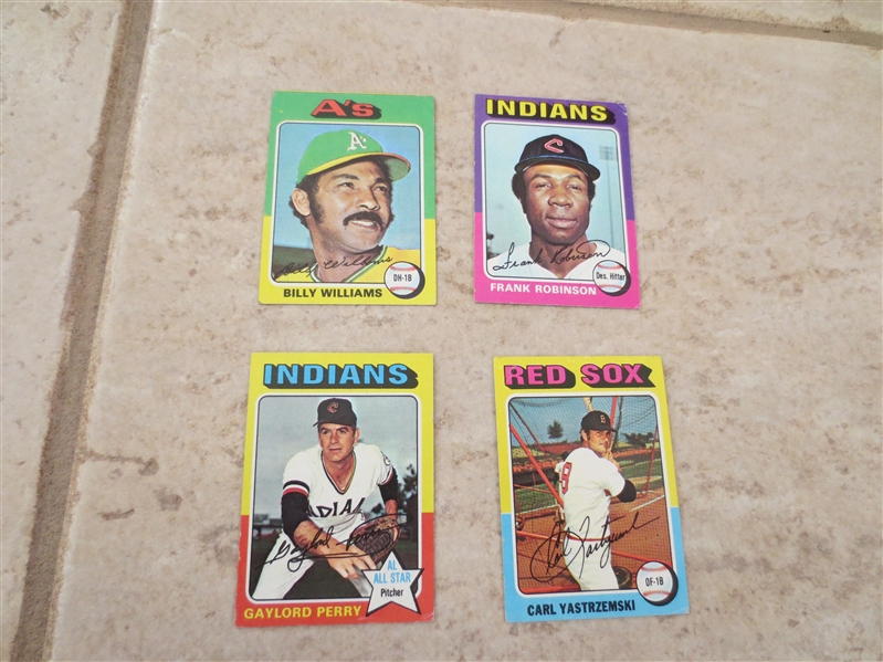 (4) 1975 Topps Mini Hall of Famer baseball cards
