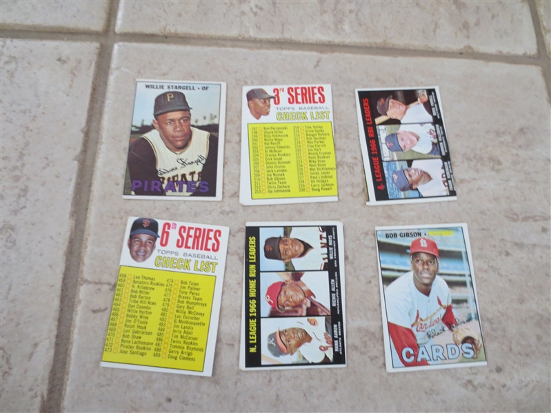 (6) 1967 Topps Hall of Famer baseball cards with terrible centering
