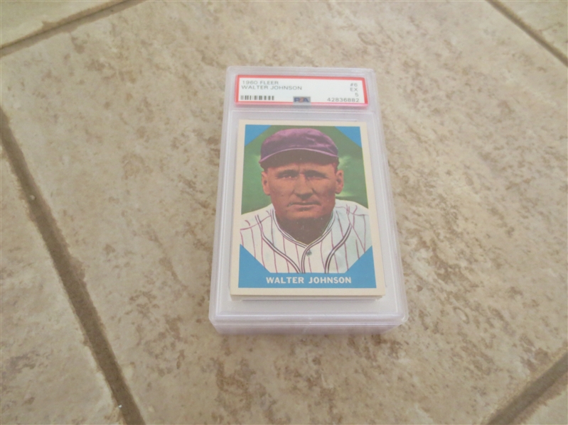 1960 Fleer Greats Walter Johnson PSA 5 ex but looks like a beauty baseball card #6 with no qualifiers 