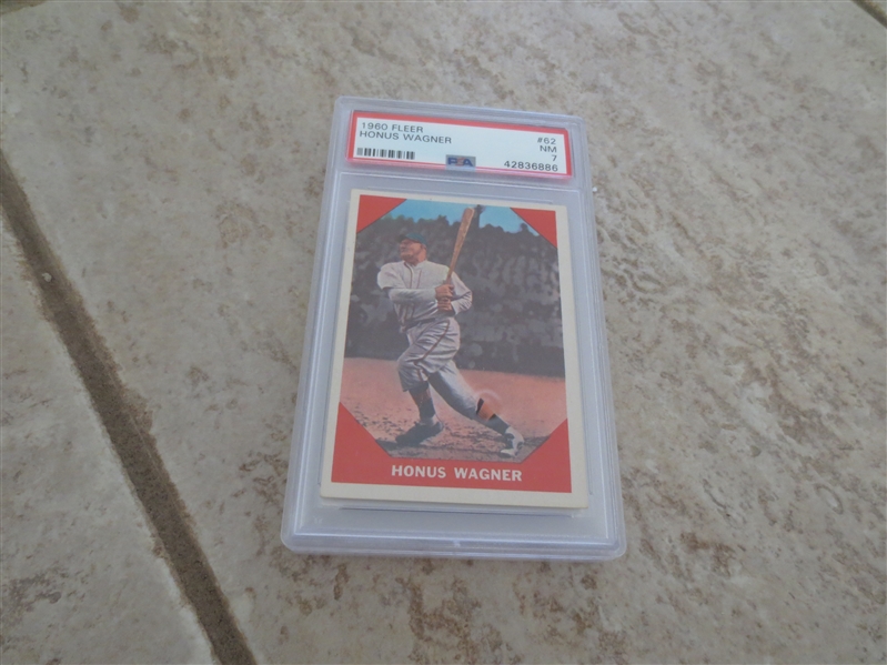 1960 Fleer Honus Wagner PSA 7 near mint baseball card #62 with no qualifiers   SMR is $20