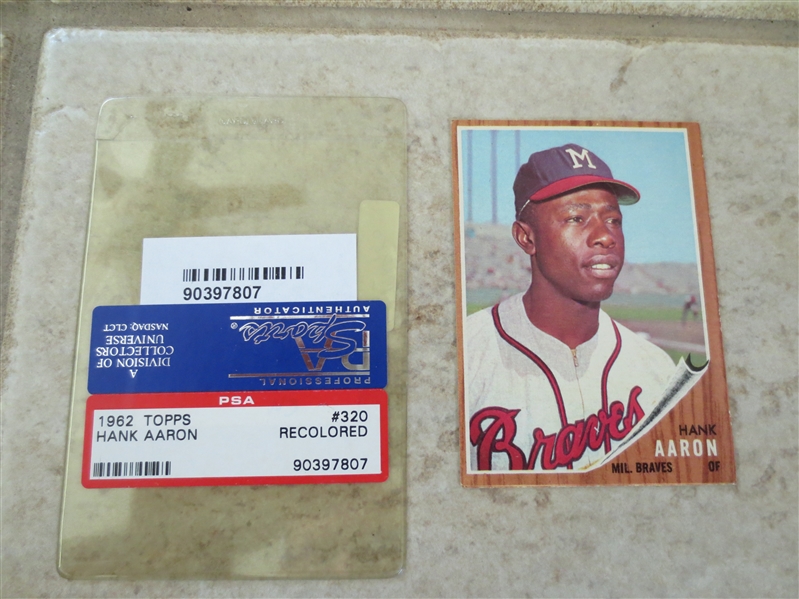 1962 Topps Hank Aaron PSA Authentic BUT recolored baseball card #320