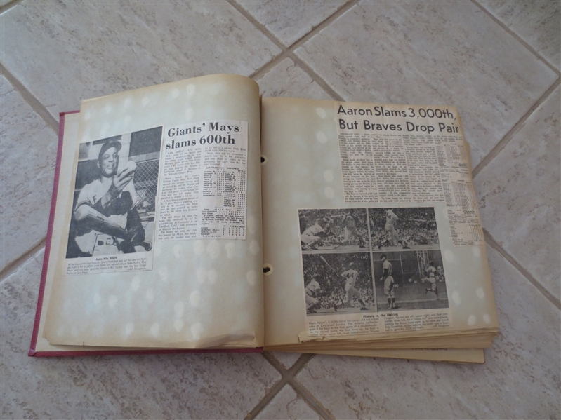 Handmade 1972 Major League baseball scrapbook