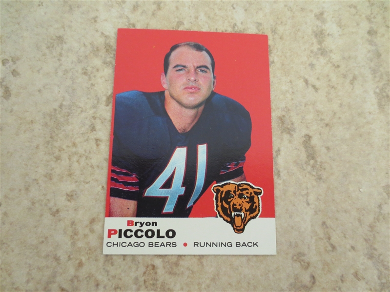 1969 Topps Bryan Piccolo rookie football card #26 in beautiful condition!