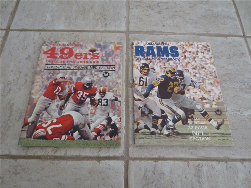 (2) 1963 Los Angeles Rams and San Francisco 49ers football yearbooks RARE