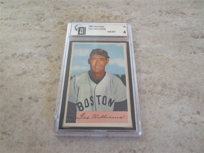 1954 Bowman Ted Williams GAI vg-ex 4 baseball card #66 with no qualifiers  Affordable
