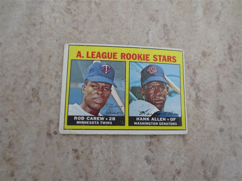 1967 Topps Rod Carew rookie baseball card #569 in affordable condition!