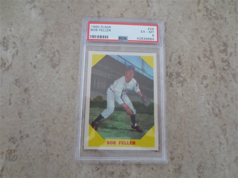 1960 Fleer Greats Bob Feller PSA 6 ex-mt no qualifiers baseball card #26