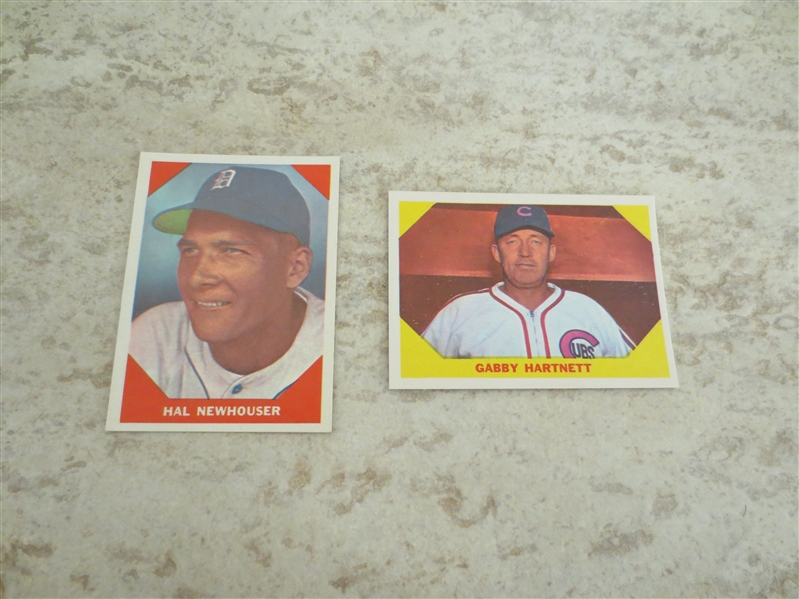 (2) 1960 Fleer Greats Hal Newhouser and Gabby Hartnett baseball cards in super condition!  Send to PSA?