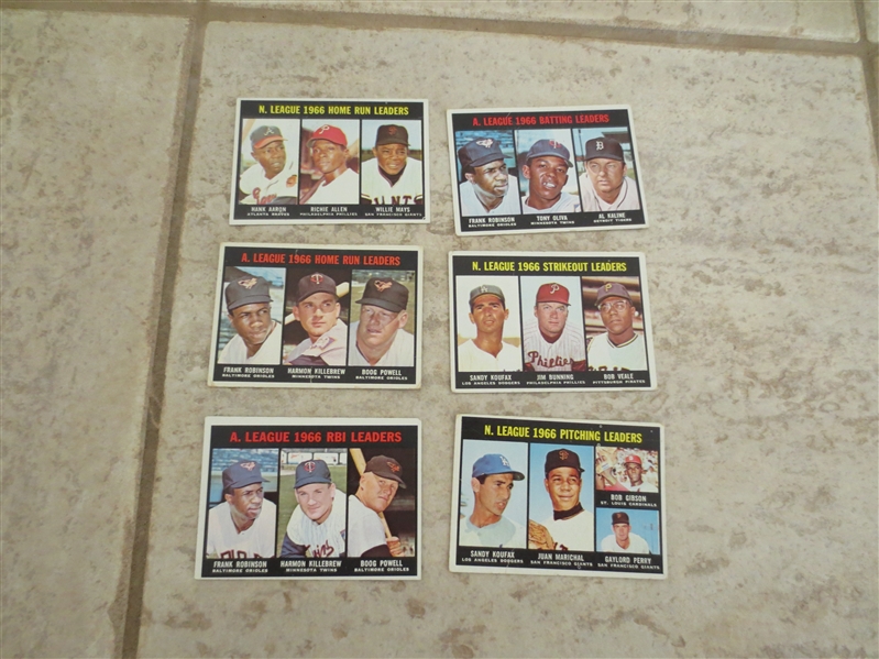 (6) different 1967 Topps Leader baseball cards 