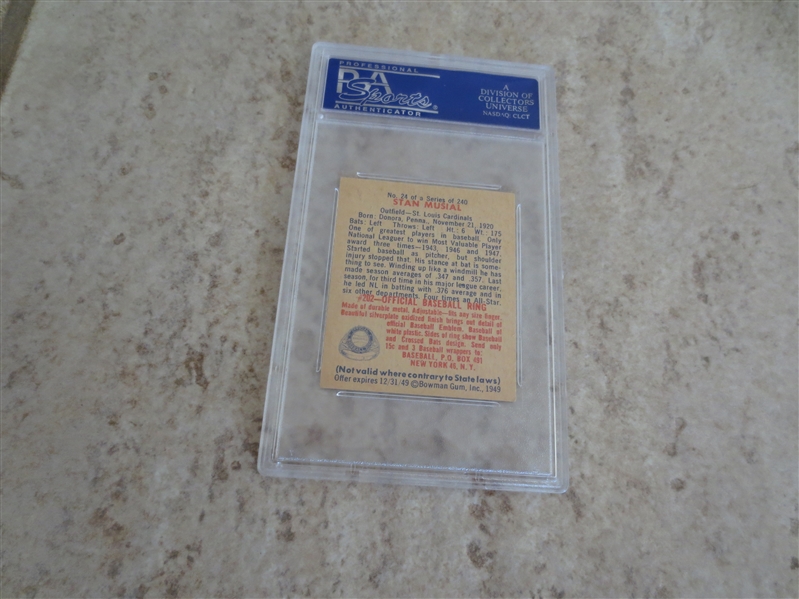 1949 Bowman Stan Musial PSA 4 vg-ex baseball card #24  Affordable!