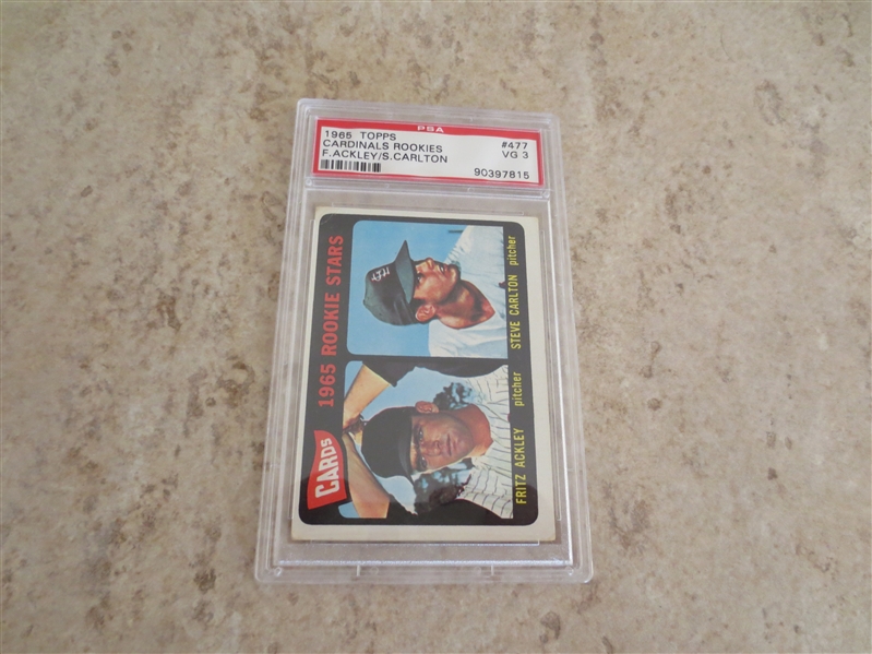 1965 Topps Steve Carlton rookie PSA 3 vg baseball card in affordable condition!  Beautiful color but small crease.