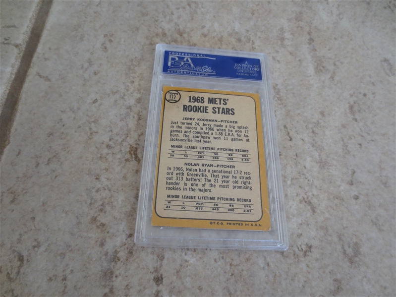 1968 Topps Nolan Ryan rookie PSA 3 vg baseball card #177  Affordable!