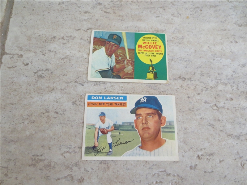 1960 Topps Willie McCovey rookie card + 1956 Topps Don Larsen high number 