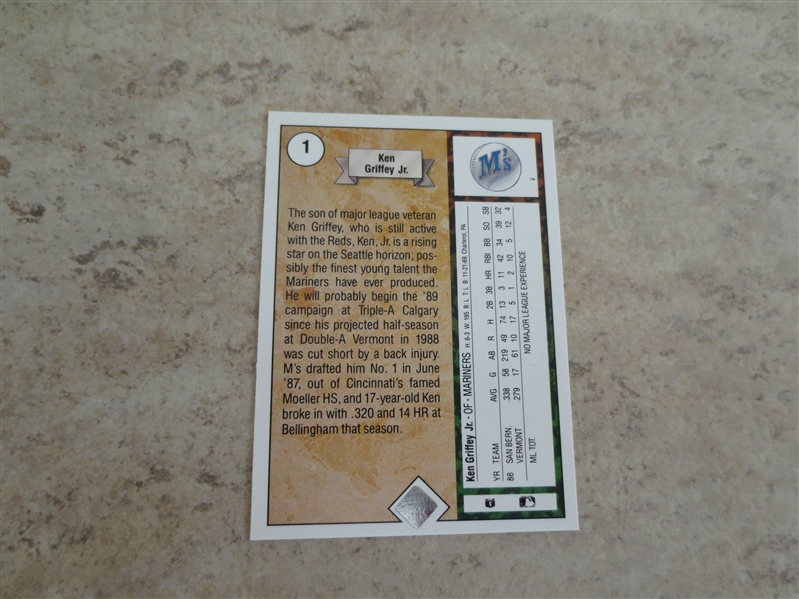 1989 Upper Deck Ken Griffey Jr. rookie baseball card #1  A Beauty!  Send to PSA?