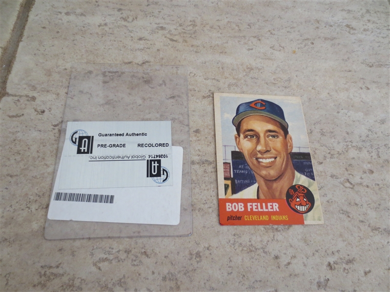 1953 Topps Bob Feller GAI Authentic BUT recolored baseball card #54  Affordable.