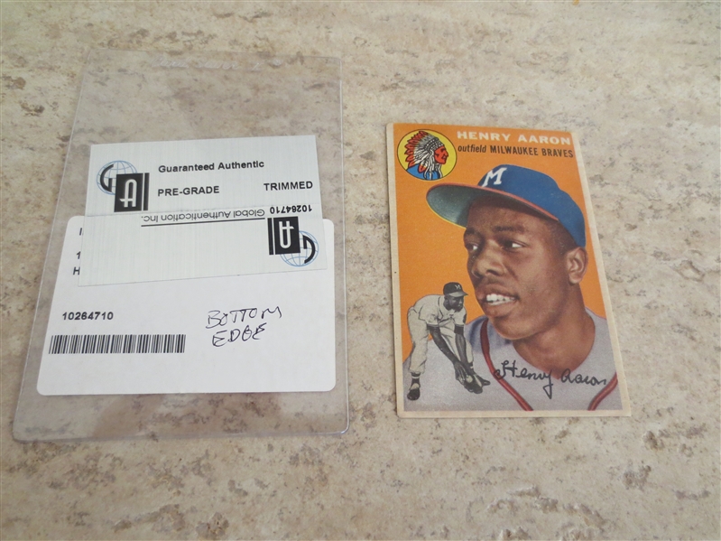 1954 Topps Hank Aaron rookie GAI Authentic BUT Trimmed baseball card #128  Affordable!