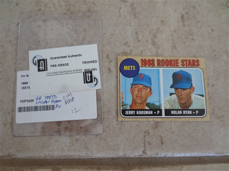 1968 Topps Nolan Ryan rookie GAI Authentic BUT trimmed baseball card #177  Affordable!