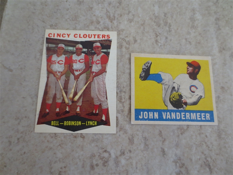 1949 Leaf John Vandermeer and 1960 Topps Cincy Clouters (Robinson) in beautiful condition!  Send to PSA?