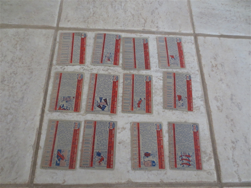 (12) different 1957 Topps Brooklyn Dodgers baseball cards in rough condition