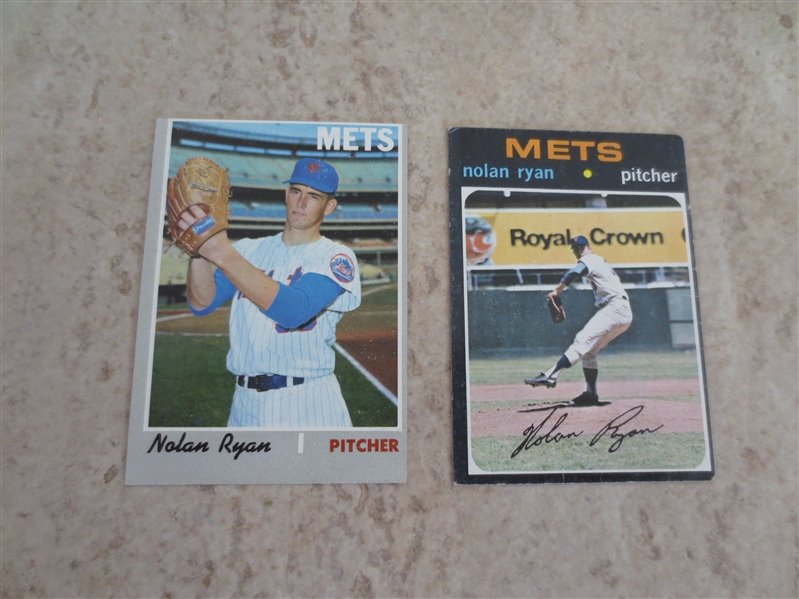 1970 and 1971 Topps Nolan Ryan baseball cards in affordable condition