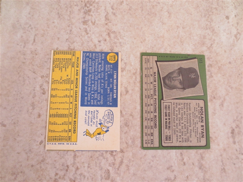 1970 and 1971 Topps Nolan Ryan baseball cards in affordable condition