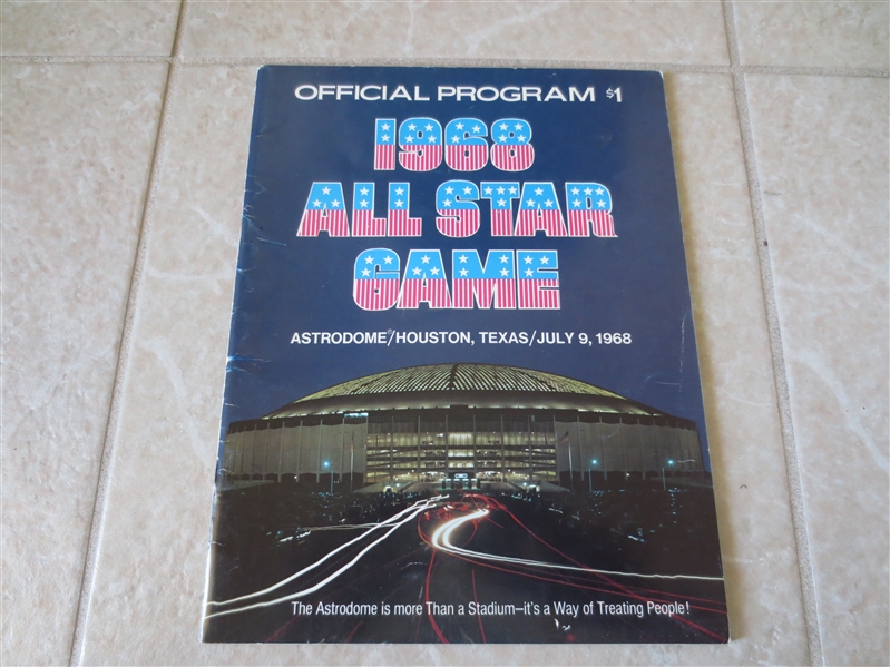 1968 All Star Game Baseball program  Mickey Mantle's Last