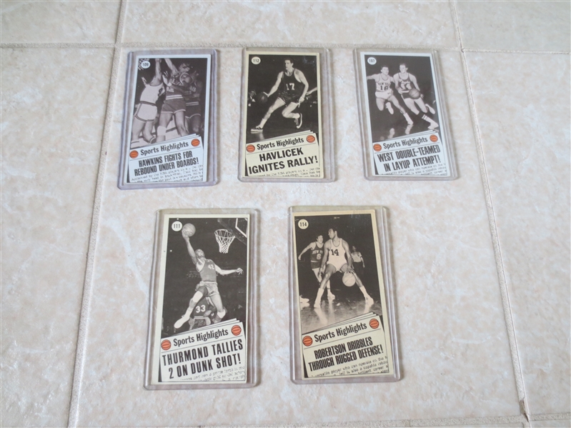 (5) 1970-71 Topps Basketball All Star Cards: West, Havlicek, Oscar Robertson, Hawkins, Thurmond