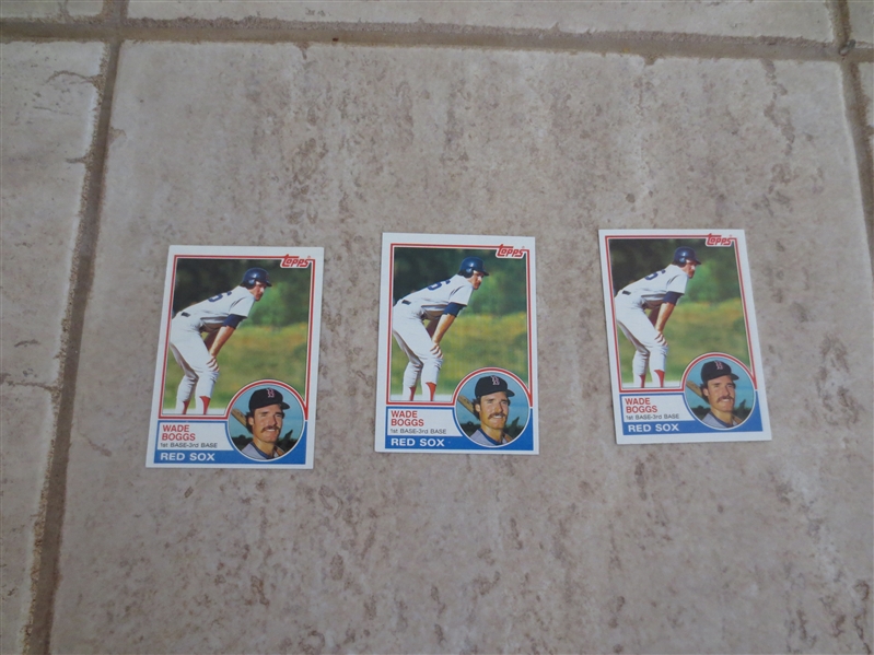 (3) 1983 Topps Wade Boggs rookie baseball cards in very nice condition!